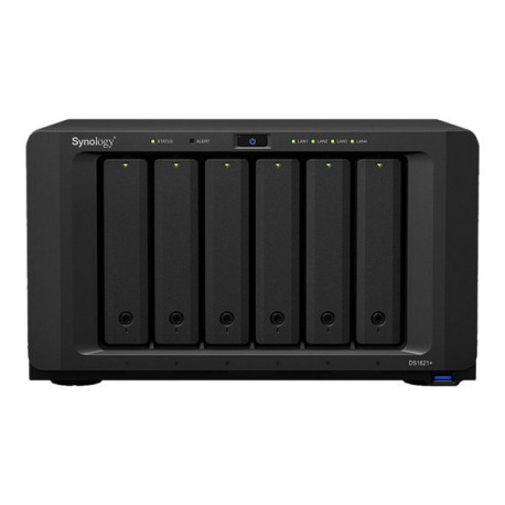 Synology Disk Station DS1621+ - Server NAS - 6 alloggiamenti - SATA 6Gb/s - RAID 0, 1, 5, 6, 10, JBOD - RAM 4 GB - Gigabit Ethe