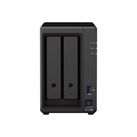 Synology Disk Station DS723+ - Server NAS - 2 alloggiamenti - RAID 0, 1, JBOD - RAM 2 GB - Gigabit Ethernet - iSCSI supporto