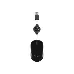 Targus - Mouse - per destrorsi e per sinistrorsi - ottica - 3 pulsanti - cablato - USB - nero