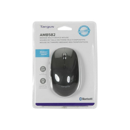 Targus Multi Device Midsize Comfort - Mouse - antimicrobico - senza fili - Bluetooth, 2.4 GHz