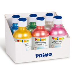 Tempera brillante perlata - 300ml - colori perlati assortiti - Primo - box 6 colori