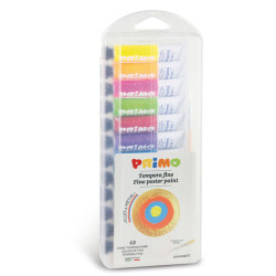 Tempera in tubetto - 12 ml - fluo / metal - Primo - scatola 12 pezzi