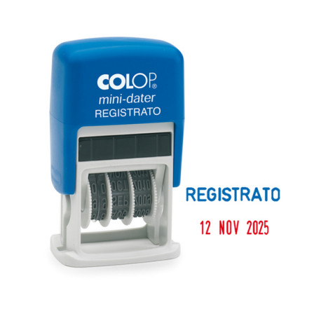 Timbro Mini Dater S160/L1 Datario + REGISTRATO - 4 mm - autoinchiostrante - Colop