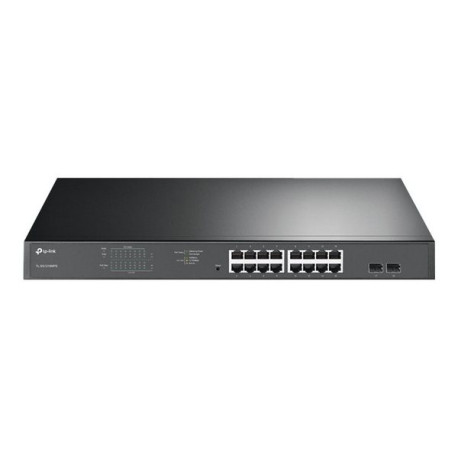 TP-Link JetStream TL-SG1218MPE - Switch - intelligente - 16 x 10/100/1000 (PoE+) + 2 x Gigabit SFP - montabile su rack - PoE+ (