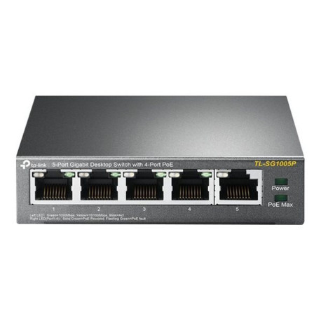 TP-Link TL-SG1005P - Switch - unmanaged - 4 x 10/100/1000 (PoE) + 1 x 10/100/1000 - desktop - PoE (56 W)