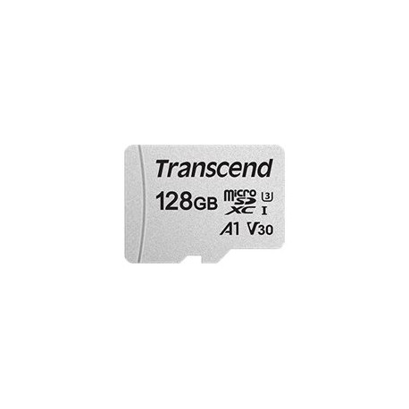 Transcend 300S - Scheda di memoria flash (adattatore in dotazione) - 128 GB - A1 / Video Class V30 / UHS-I U3 - microSDXC