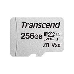 Transcend 300S - Scheda di memoria flash (adattatore in dotazione) - 256 GB - A1 / Video Class V30 / UHS-I U3 / Class10 - micro