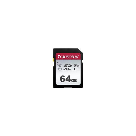 Transcend 300S - Scheda di memoria flash - 64 GB - Video Class V10 / UHS-I U1 / Class10 - UHS-I SDXC