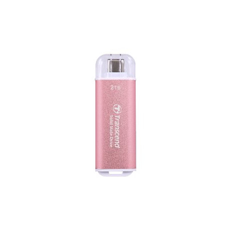 Transcend ESD300 - SSD - 2 TB - esterno (portatile) - USB 3.2 Gen 2x1 (USB-C connettore) - rosy pink