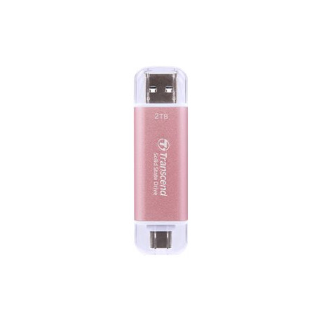 Transcend ESD310P - SSD - 1 TB - esterno (portatile) - USB 3.2 Gen 2x1 (USB-C connettore) - rosa