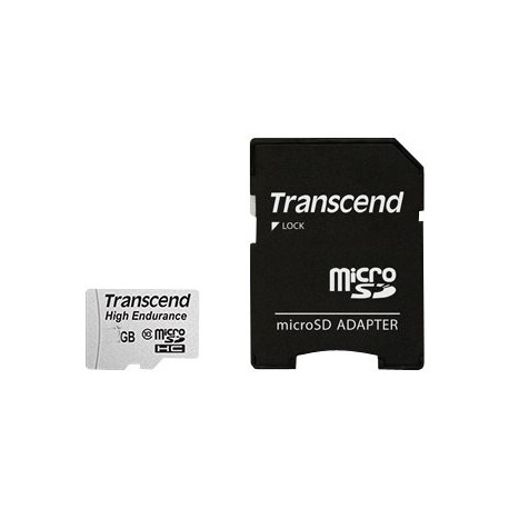 Transcend High Endurance - Scheda di memoria flash (adattatore microSDHC per SD in dotazione) - 16 GB - UHS-I U1 / Class10 - SD