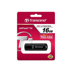 Transcend JetFlash 700 - Chiavetta USB - 16 GB - USB 3.0 - nero