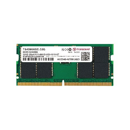 Transcend JetRAM - DDR5 - modulo - 32 GB - SO DIMM 262-pin - 4800 MHz / PC5-38400 - CL40 - 1.1 V - senza buffer - on-die ECC