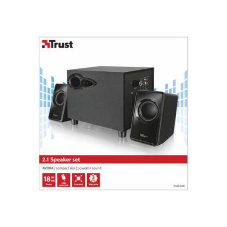 Trust Avora - Sistema altoparlanti - per PC - 2.1 canali - 9 Watt (Totale)