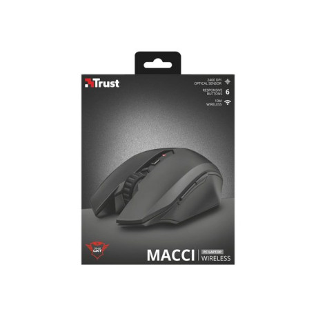 Trust GXT 115 Macci - Mouse - ottica - 6 pulsanti - senza fili - RF - ricevitore wireless USB