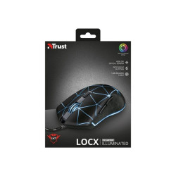 Trust GXT 133 Locx - Mouse - per destrorsi - ottica - 6 pulsanti - cablato - USB