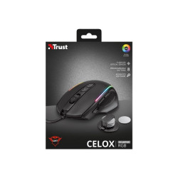 Trust GXT 165 Celox Gaming - Mouse - ergonomico - per destrorsi - ottica - 8 pulsanti - cablato - USB 2.0