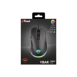 Trust GXT 922 YBAR - Mouse - per destrorsi - ottica - 6 pulsanti - cablato - USB 2.0 - nero