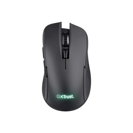 Trust GXT 923 Ybar - Mouse - da gaming - per destrorsi - 6 pulsanti - senza fili - 2.4 GHz - ricevitore wireless USB - nero