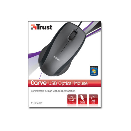 Trust MI-2275F - Mouse - ottica - 3 pulsanti - cablato - USB