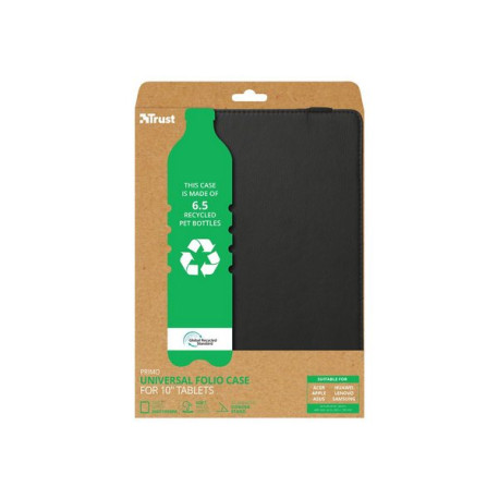 Trust Primo - Flip cover per tablet - PET riciclato - nero - 10"