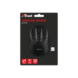 Trust Primo - Mouse - per destrorsi e per sinistrorsi - ottica - 4 pulsanti - senza fili - 2.4 GHz - ricevitore wireless USB - 