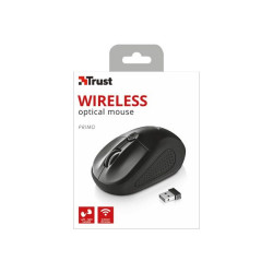 Trust Primo - Mouse - per destrorsi e per sinistrorsi - ottica - senza fili - ricevitore wireless USB