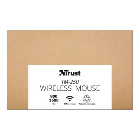 Trust TM-250 - Mouse - per destrorsi e per sinistrorsi - ottica - 4 pulsanti - senza fili - 2.4 GHz - ricevitore wireless USB