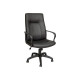 UNISIT ERIDANUS P - Sedia - executive - braccioli - a forma di D - girevole - nylon, vera pelle smerigliata - nero