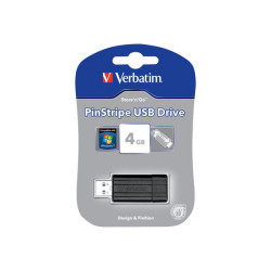 Verbatim PinStripe USB Drive - Chiavetta USB - 4 GB - USB 2.0 - nero