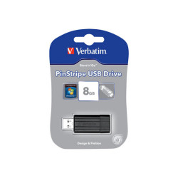 Verbatim PinStripe USB Drive - Chiavetta USB - 8 GB - USB 2.0 - nero