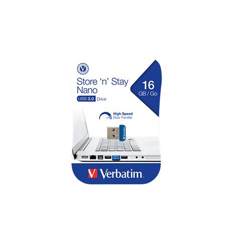 Verbatim Store 'n' Stay NANO - Chiavetta USB - 16 GB - USB 3.0 - blu