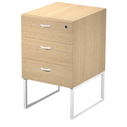 Cassettiera Essence - 3 cassetti - con supporto metal - 41,5 x 49,5 x 57,6 cm - Rovere/Bianco