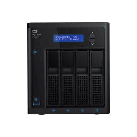 WD My Cloud EX4100 WDBWZE0080KBK - Server NAS - 4 alloggiamenti - 8 TB - HDD 4 TB x 2 - RAID 0, 1, 5, 10, JBOD, sostituzione a 