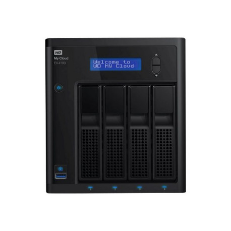 WD My Cloud EX4100 WDBWZE0560KBK - Server NAS - 4 alloggiamenti - 56 TB - HDD 14 TB x 4 - RAID 0, 1, 5, 10, JBOD, sostituzione 