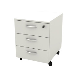 Cassettiera Rainbow - 3 cassetti - con ruote - 41 x 50 x 52,2 cm - bianco