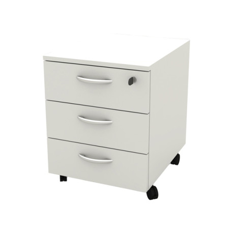 Cassettiera Rainbow - 3 cassetti - con ruote - 41 x 50 x 52,2 cm - bianco