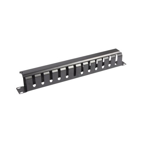 WP RACK - Pannello gestione cavi rack con coperchio - nero, RAL 9005 - 1U - 19"