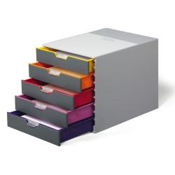 Cassettiera Varicolor - 28 x 35,6 x 29,2 cm - 5 cassetti - Durable