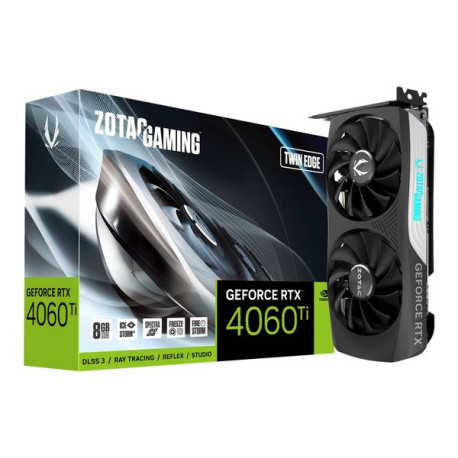 ZOTAC GAMING GeForce RTX 4060Ti Twin Edge - Scheda grafica - GeForce RTX 4060 Ti - 8 GB GDDR6 - PCIe 4.0 x8 - HDMI, 3 x Display