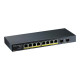 Zyxel GS1100-10HP - Switch - unmanaged - 8 x 10/100/1000 (PoE+) + 2 x Gigabit SFP - desktop, montaggio a parete - PoE+ (130 W)