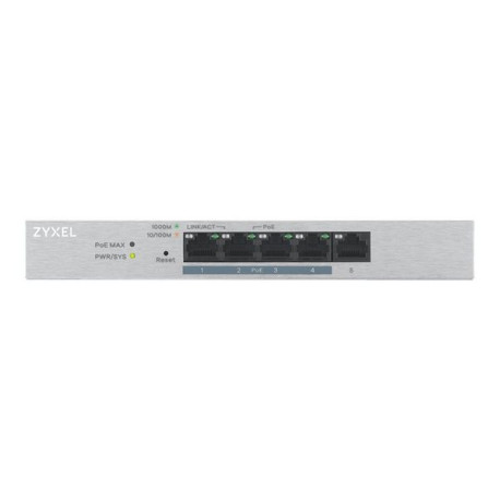 Zyxel GS1200-5HP v2 - Switch - gestito - 1 x 10/100/1000 + 4 x 10/100/1000 (PoE+) - desktop - PoE+ (60 W)