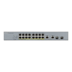 Zyxel GS1350-18HP - Switch - intelligente - 16 x 10/100/1000 (PoE+) + 2 x combinazione Gigabit Ethernet/Gigabit SFP - desktop -