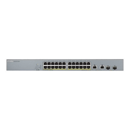 Zyxel GS1350-26HP - Switch - intelligente - 24 x 10/100/1000 (PoE+) + 2 x SFP Gigabit combo (uplink) - desktop, montabile su ra