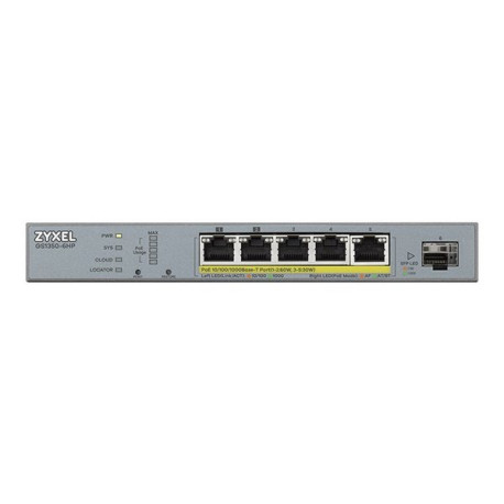 Zyxel GS1350-6HP - Switch - intelligente - 5 x 10/100/1000 (PoE+) + 1 x Gigabit SFP (uplink) - desktop - PoE+ (250 W)