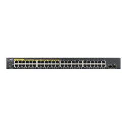 Zyxel GS1900 Series GS1900-48HPv2 - Switch - intelligente - 48 x 10/100/1000 (24 PoE+) + 2 x Gigabit SFP (uplink) - desktop, mo