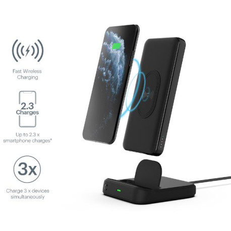 ChargeUp Duo 10000mAh Power Bank con Ricarica Wireless + Dock di Ricarica