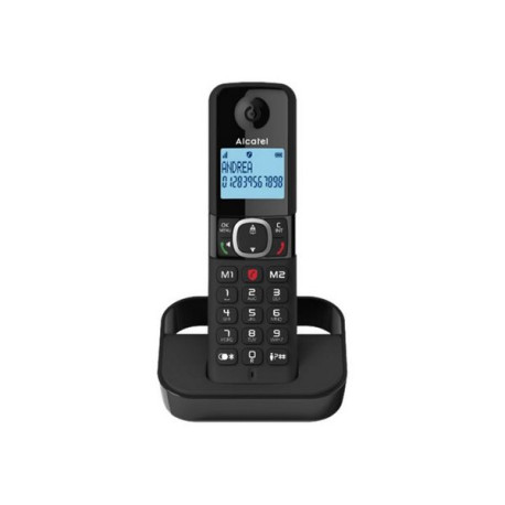 Alcatel F860 Solo - Telefono cordless con ID chiamante - 3-way capacità di chiamata - nero