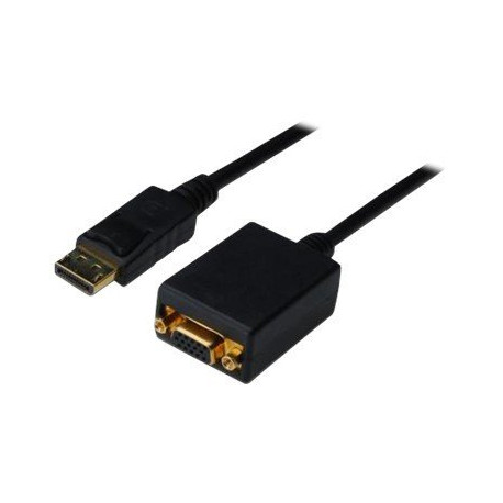 ASSMANN - Adattatore DisplayPort - DisplayPort (M) a HD-15 (VGA) (F) - 15 cm - stampato - nero