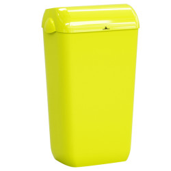 Cestino gettacarte Skin - con coperchio - 54,5 x 22,5 x 33,5 cm - 23 L - giallo fluo - Mar Plast